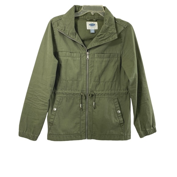 Old Navy Jackets & Blazers - Womens Utility Field Jacket Size Small Military Green‎ Full Zip Drawstring Waist